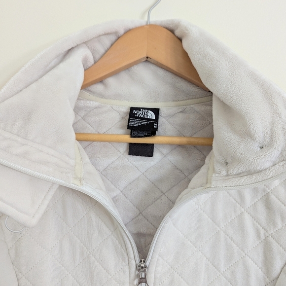 The North Face Quilted Cotton Shell Fleece Lined Jacket Ivory Size M - Picture 3 of 8